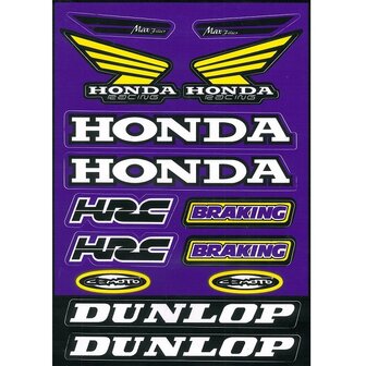  Stickerset Honda ROOD - GROOT VEL: 21x30cm