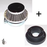 Race Luchtfilter - voor de standaard (12mm) carburateur - bevestigingsdiameter: 44mm + V-stack Race Luchtfilter - voor de standaard (12mm) carburateur - bevestigingsdiameter: 44mm + V-stack